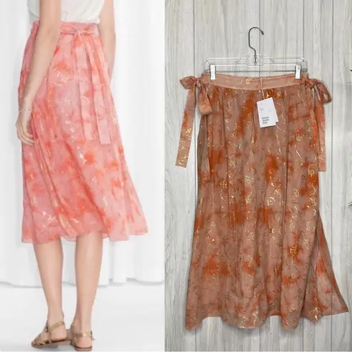 & Other Stories NEW Toms x & Other Stories 100% Silk Midi Skirt size 10 NWT