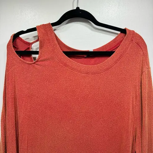 White Birch NEW Rust Orange Asymmetric Tunic with Shoulder Cutout Size 3XL