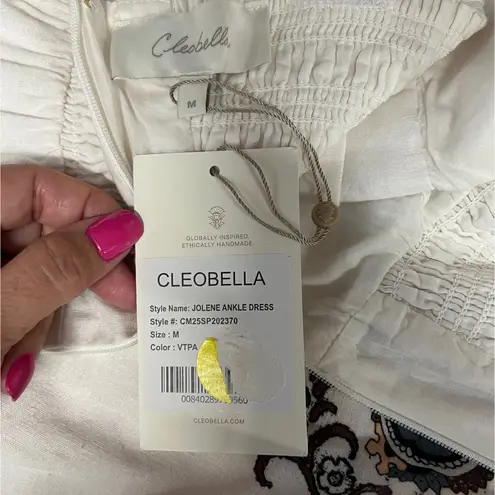 Cleobella Jolene Veneto Paisley Ivory Ankle Midi Linen Dress Boho Indie Cottage