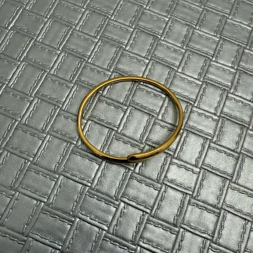 Gold Bypass Minimalist Bracelet, Sculptural Open Bangle, Modern Polished Metal