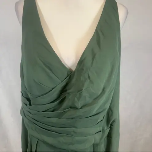 Azazie Kori Eucalyptus green a-line pleated chiffon dress size A20