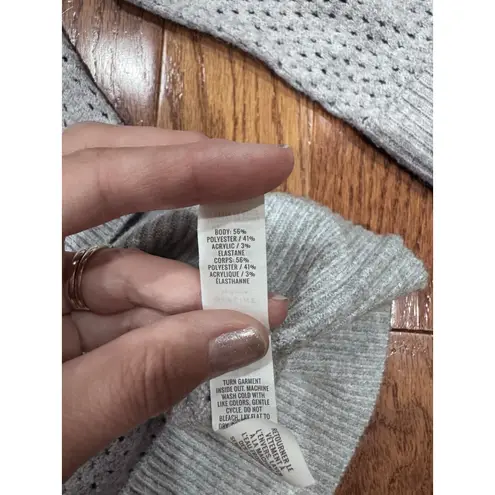 Offline by Aerie Open Knit Mock Neck Tunic Sweater Women's M Gray Cozy Comfort Size M