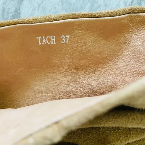 NWOB Anthropologie Silent D Tach Slouchy Suede Ankle Boots Sz 37 (6.5) Brown