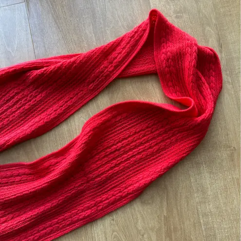 New York & Company Red Woven Fringe Scarf, Cozy Holiday Accessories