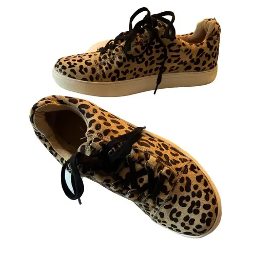 Coconuts by Matisse Coconuts Shoes Womens Size 8 Leather Relay Sneaker Animal Print Lace Up Comfort