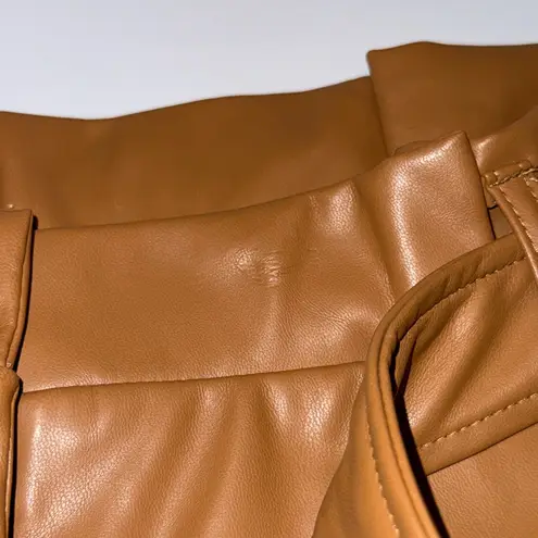 NWT Heyson Tan Faux Leather Paperbag Tie Waist Pants Women’s Size 2XL Brown Plus