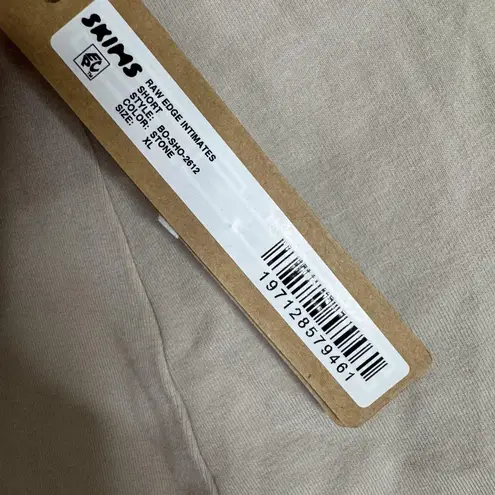 SKIMS Raw Edge Intimates Shorts Womens XL Stone Lounge Sleepwear Cotton Stretch