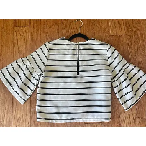 Fashion Union striped cropped bell sleeve top 8