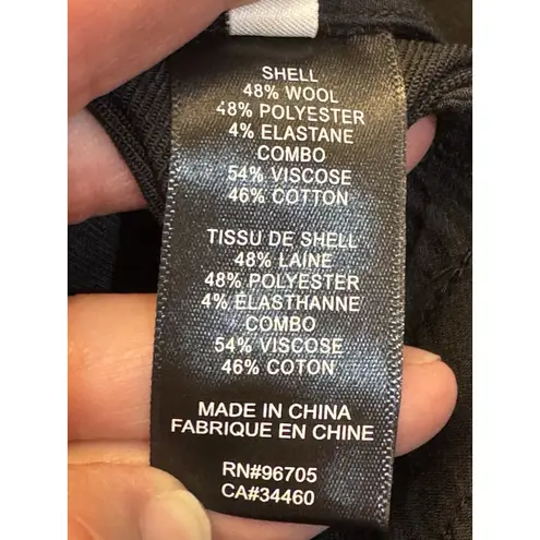 Rebecca Taylor Black Wide Leg Shorts Size 8 Wool 50's 60's Wrap Skort Walking