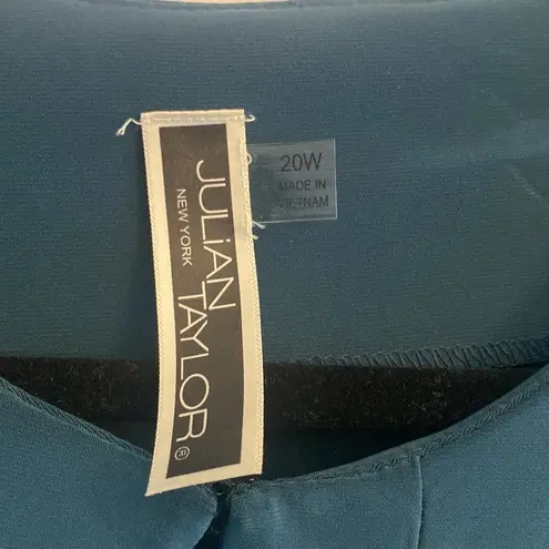 Julian Taylor Julian Taylor New York teal pleated cardigan size 20W