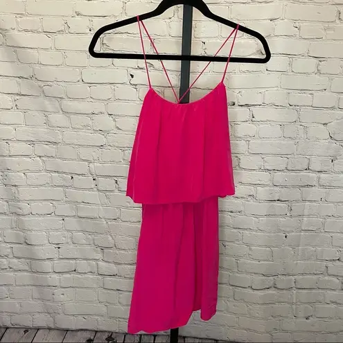 Rory Beca Hot Pink Strappy Silk Slip Dress