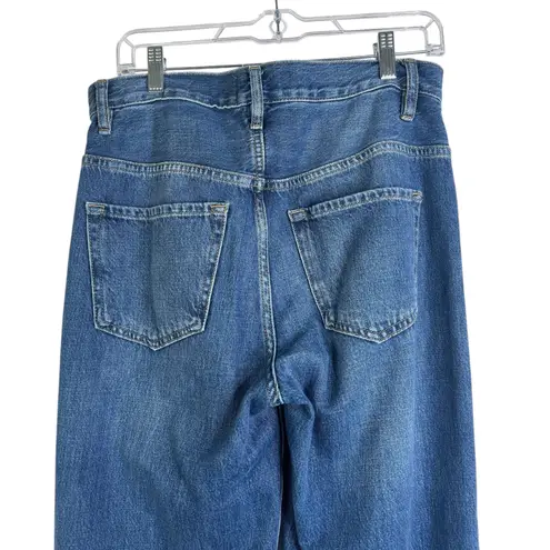 Frame Le Baggy Palazzo Jeans Altered Raw Hem Size 26 Wide Leg Flare Medium Wash - Image 8