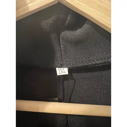 Fashion Women’s Black Open Front Blazer Jacket Plus Size 2XL Peplum 3/4 Sleeves