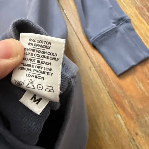 Women's American Giant Long Sleeve Moto Sweatshirt Dress M Blue/Gray Blue Size M