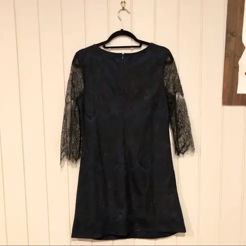 Solitaire NWT Blue and Black Lace Mini Dress