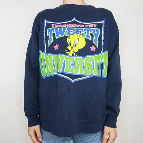 Vintage 90s Teachers Pet Tweety University Sweatshirt Size L