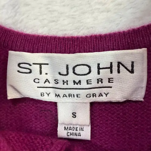 St. John Vintage S Cashmere Knit Top Cut Out Pink Luxury Designer Marie Gray Y2K
