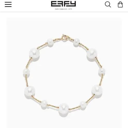 NEW $2325 SET: Effy 14k Yellow Gold Pearl Necklace & Bracelet Set