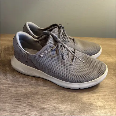 Kizik Madrid Eco Knit Men’s 6.5/Women’s 8 Wide Grey Lace Up Sneakers Shoes Gray