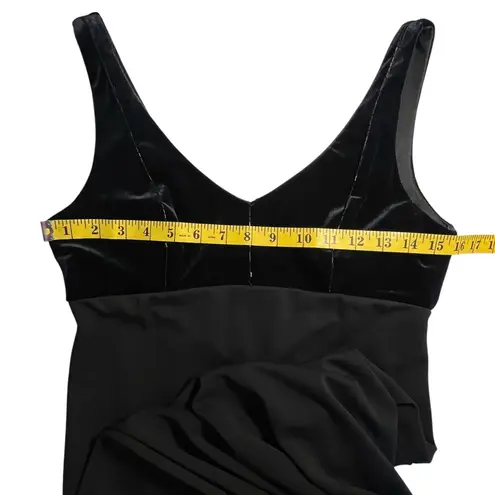 Vtg Niki By Niki Livas Y2K Maxi Evening Dress Sz 8Velvet Top Whimsigoth 90s HOCO Black