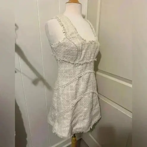 Anthropologie  $180 Mini Tank Tweed Dress Vacation Resort Beachy Natural Beachy