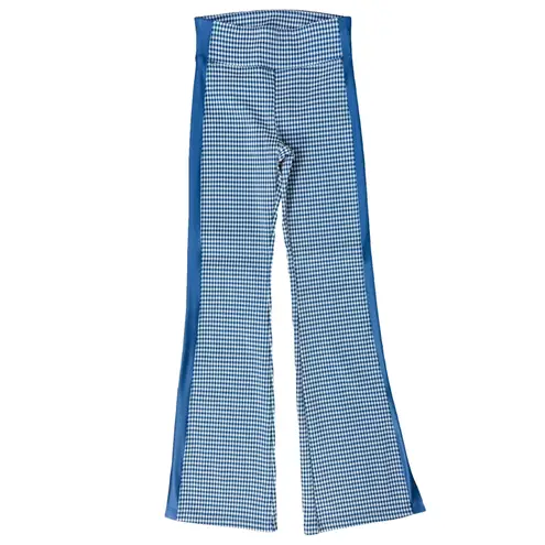 Koral  Katylyn Redford Lapis Blue White Gingham High Rise Flare Pants size S