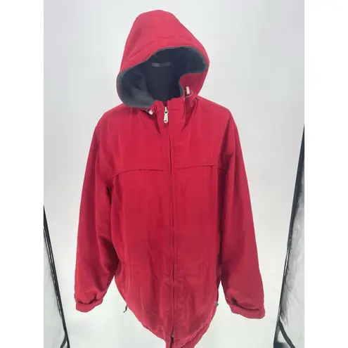 Pacific trail Vintage WomensSz Large Red Hooded Fleece Lined Winter Jacket