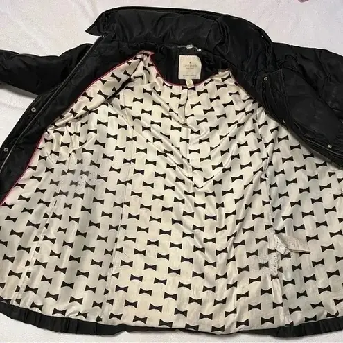 Kate Spade Black Winter Puffer Jacket Parka Hood Zip Size XS Excellent Condition