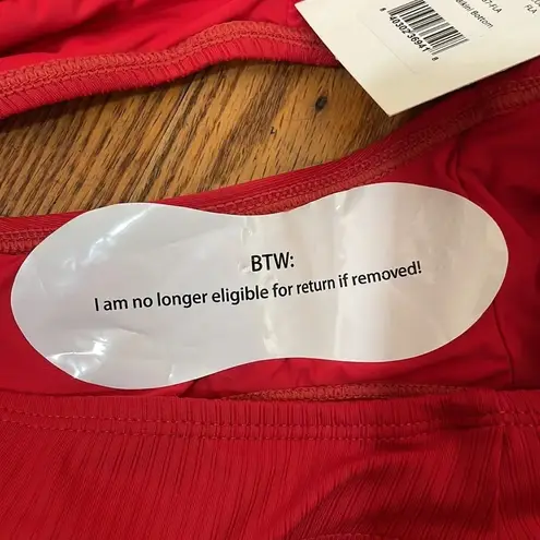 ANDIE x Mindy Bikini Set Maui Top Rib Swimsuit Flame Red size small NWT