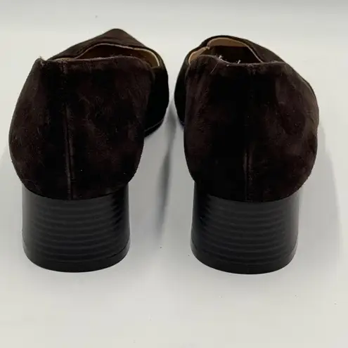 Elodie Suede Chocolate Brown Block Heel Pumps 38 US 7