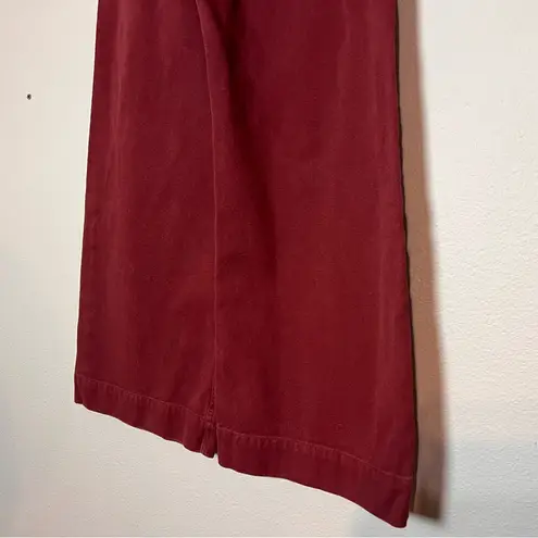 Gorman Wide Leg Pants Dark Red Burgundy High Rise Crop Ankle AU 6 US Size 2