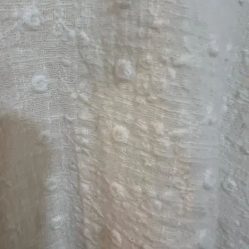 Zara Basic 100% Cotton White Swiss Dot Ruffle Blouse Romantic Cottagecore XL