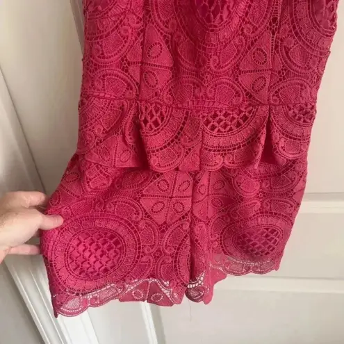 Free People 242  Pink Lace Sleeveless Mini Romper Size Medium