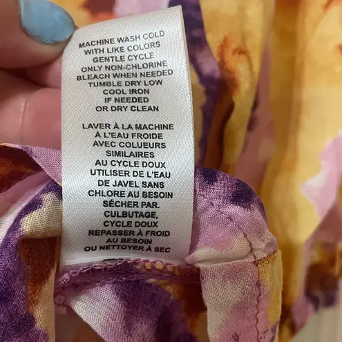 Elie Tahari Elie By Bright Floral Abstract geometric Blouse Modal Size XS Art