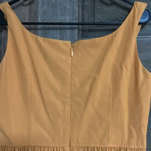 Rebecca Taylor TWIST STRAP SLUB SATEEN DRESS IN TIGER LILY SIZE MEDIUM