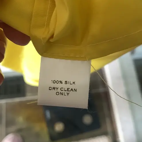 Harvey Faircloth Gold Silk Peasant Blouse XS Yellow