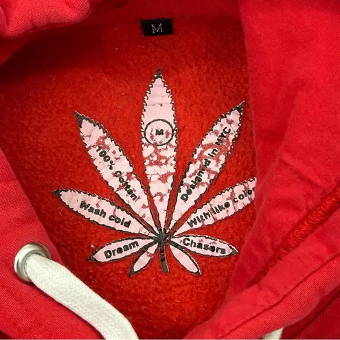 Diesel Weed Leaf Dream Chasers Fire Red Pullover Hoodie Sweatshirt Women’s M