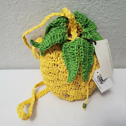 NWT! 2021 Disney Parks Cappelli Pineapple Crochet Carry Purse Bag Crossbody Yellow