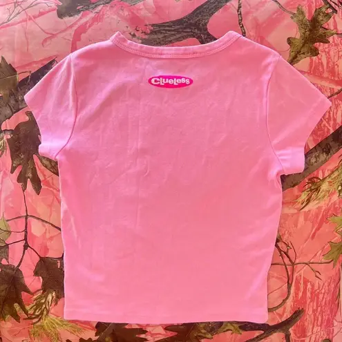 y2k clueless hot pink baby tee