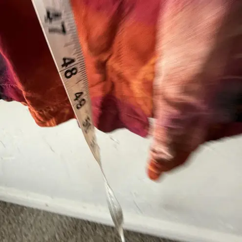 Jane Ashley Dress Vintage Large Red Orange Leaf Print Fall Sleeveless Maxi Boho