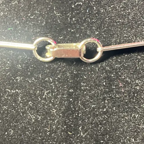 Vintage Silver Tone Long Chain Necklace 54” – Bar Link w/ Textured Beads