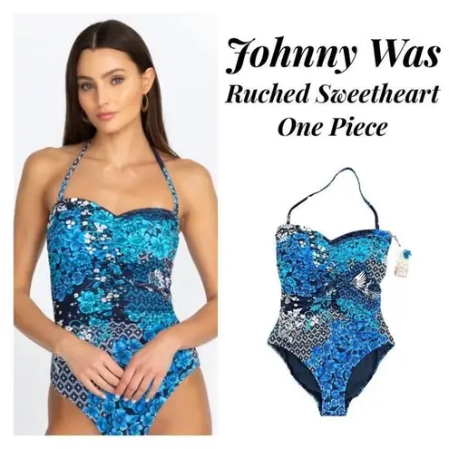 Johnny Was NEW Ruched Sweetheart One Piece