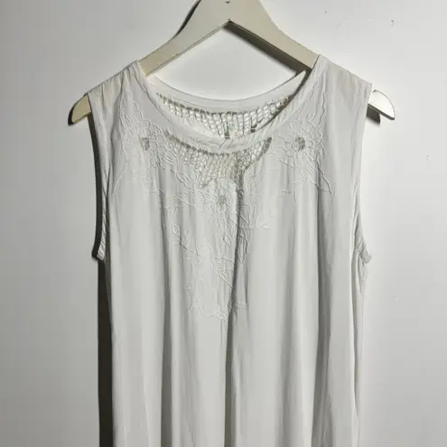 Jane Ashley Vintage Nightgown Women M White Cottagecore 100%Rayon Tradwife Lace