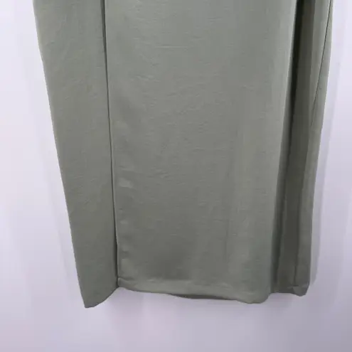 R.G. Kane Hestia Skirt Size Small Sage Green Mini/Midi High Slit Satin NEW NWOT