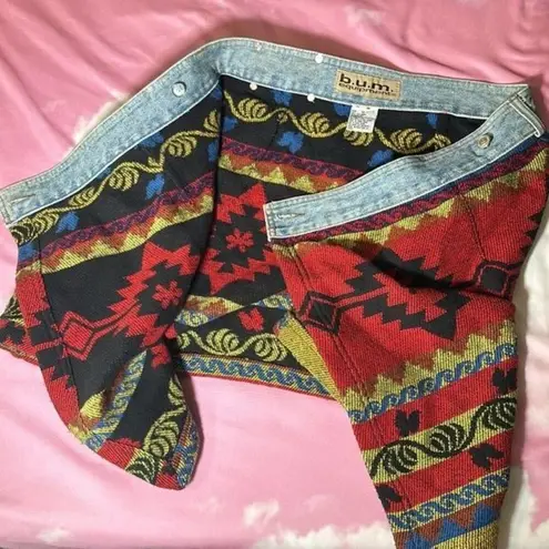 Bum Equipment 90's Southwestern Wool Blend B.U.M. Equipment Denim Mini skirt Size 13 Vintage
