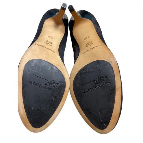 Donald J Pliner Black Bronze Dusted Metallic Kitten Heels Size 7.5 Narrow Gold