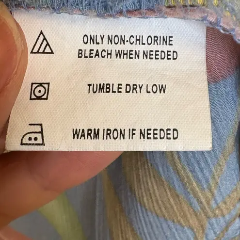 Vintage 90s Donkenny Blue Pink Hawaiian Floral Shirt S Tropical Vacation Resort Size undefined