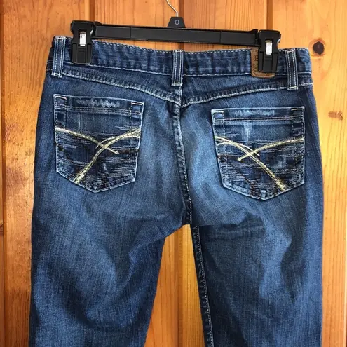 BKE denim sierra boot cut jeans size 27x31 1/2 darker western jeans country