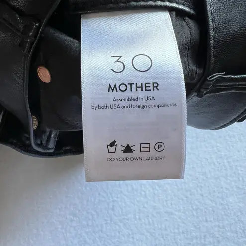 MOTHER Denim MOTHER The Insider Ankle Wax On Wax Off Sz 30 Black Faux Vegan Leather