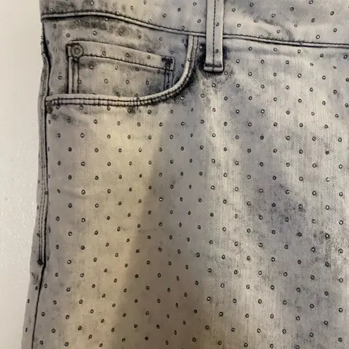 NYDJ Womens Gray Allover Jewel Print Denim Ira Jeans 16 16W 38”Relaxed Ankle